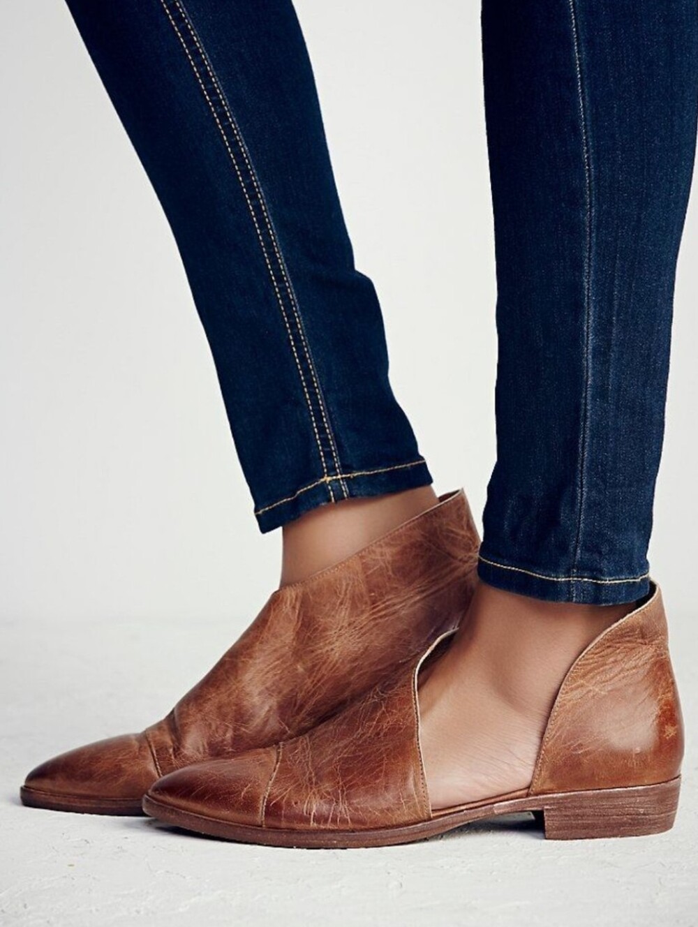 Free People Royale Brown Cutout Ankle Boots Size 38